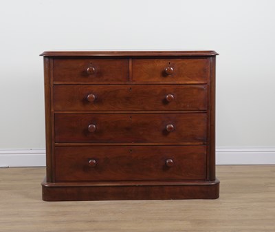 Lot 984 - A VICTORIAN MAHOGANY FIVE DRAWER CHEST