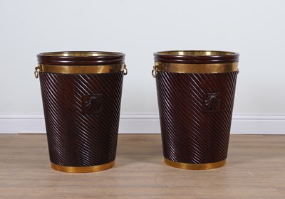 Lot 725 - A PAIR OF LARGE GEORGE III STYLE PEAT BUCKETS (2)