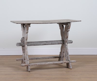 Lot 726 - A CONTINENTAL GUSTAVIAN STYLE PAINTED OAK SMALL TAVERN TABLE