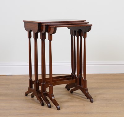 Lot 892 - A LATE 19TH CENTURY MAHOGANY NEST OF THREE TABLES (3)