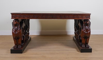 Lot 904 - A MAHOGANY RECTANGULAR CENTRE WRITING TABLE