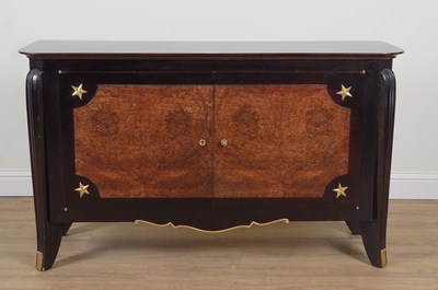 Lot 833 - A RUSSIAN STYLE GILT METAL MOUNTED EBONISED SIDE CABINET