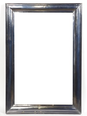 Lot 879 - A PAIR OF RECTANGULAR POLISHED METAL FRAMED WALL MIRRORS (3)