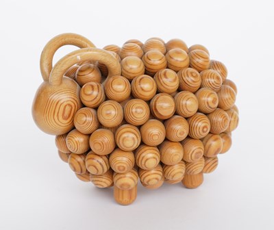 Lot 623 - AARIKKA, FINLAND: ‘PASSI’ VARNISHED WOODEN SCULPUTURE OF A RAM