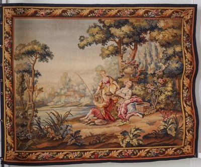 Lot 645 - AN AUBUSSON TAPESTRY WALL HANGING