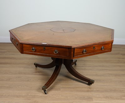 Lot 1030 - A GEORGE III MAHOGANY OCTAGONAL CENTRE TABLE