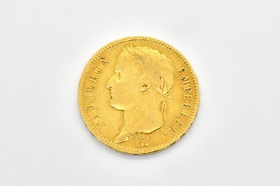 Lot 1497 - A NAPOLEON OF FRANCE GOLD FORTY FRANCS 1810