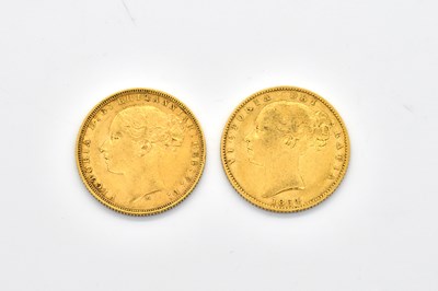 Lot 1505 - TWO VICTORIA YOUNG HEAD SOVEREIGNS (2)