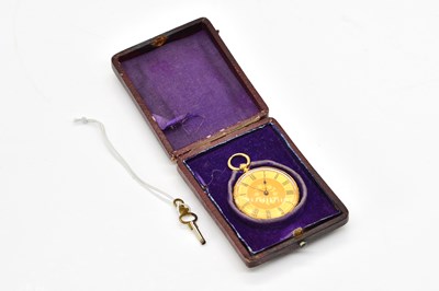 Lot 1721 - A GOLD KEY WIND OPENFACED POCKET WATCH