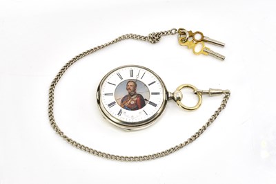 Lot 1723 - A SILVER CASED KEY WIND OPENFACED POCKET WATCH
