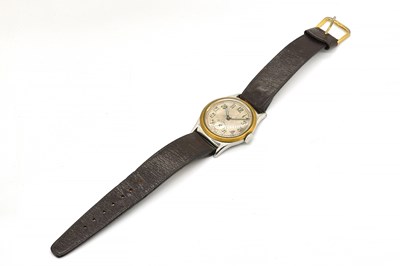 Lot 1731 - A STEEL CASED LONGINES WRISTWATCH