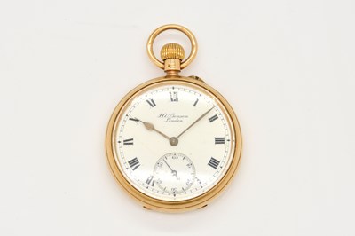 Lot 1732 - A J.W. BENSON 9CT GOLD CASED OPEN FACED KEYLESS WIND GENTLEMAN'S POCKET WATCH
