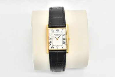 Lot 1739 - A RAYMOND WEIL GILT METAL RECTANGULAR CASED WRISTWATCH