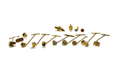 Lot 1851 - A GROUP OF TWELVE TIE STUDS AND THREE FURTHER ITEMS (15)