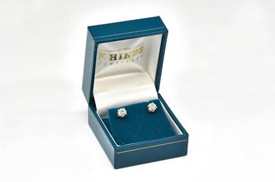 Lot 1866 - A PAIR OF GOLD AND DIAMOND SINGLE STONE EARSTUDS