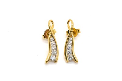 Lot 1929 - A PAIR OF MODERN DIAMOND EARRINGS