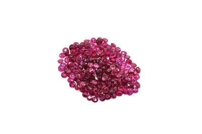 Lot 1937 - A QUANTITY OF LOOSE FACETED ROUND RUBIES 2.25MM