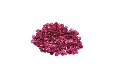 Lot 1938 - A QUANTITY OF LOOSE FACETED ROUND RUBY 2.5MM